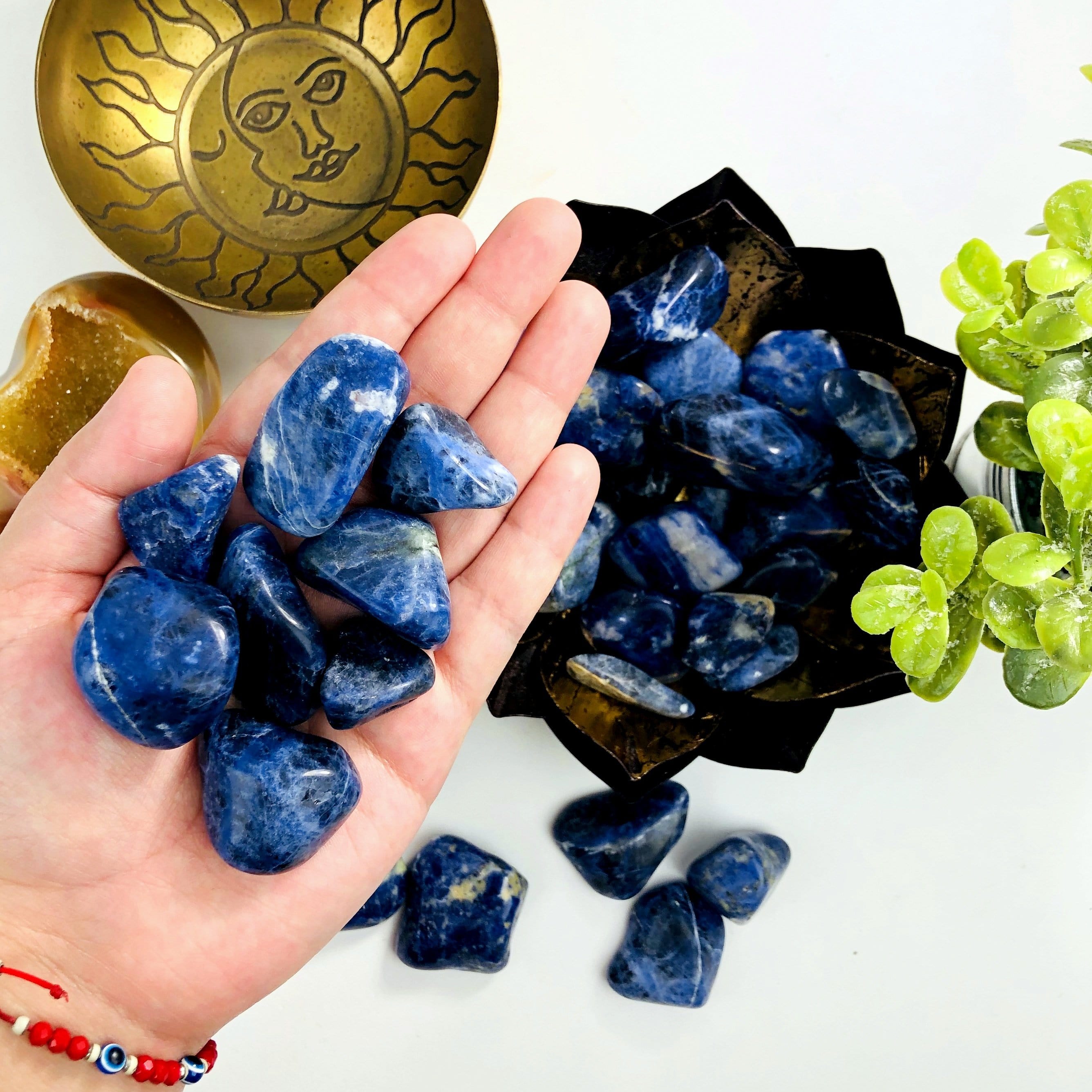 1/2 lb Blue Sodalite Tumbled Gemstones - Polished Stones - Jewelry supplies - Arts and Crafts (TS_05)