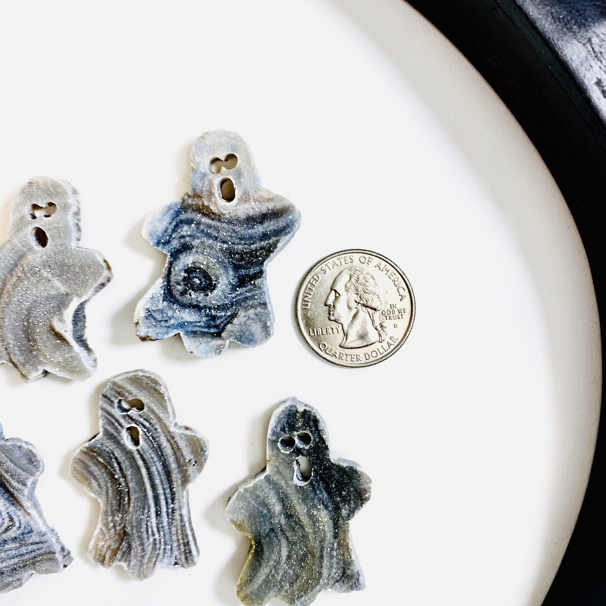 Chalcedony Ghost Cabochons Halloween Decor