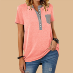 Single Breasted Loose Casual Short Sleeve T-Shirt