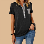 Single Breasted Loose Casual Short Sleeve T-Shirt