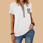 Single Breasted Loose Casual Short Sleeve T-Shirt