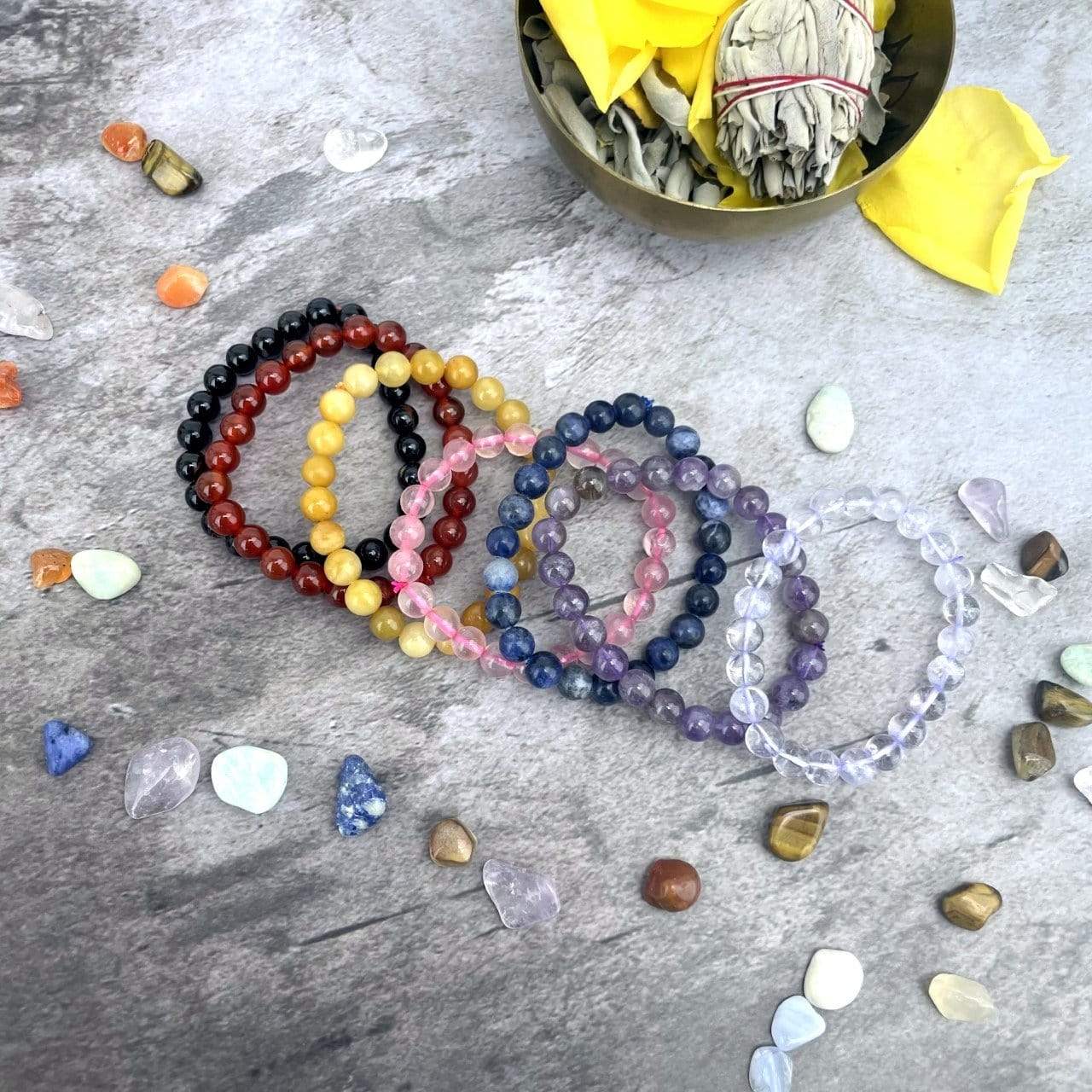 Chakra Bracelet Set - 7 Mala Bead Bracelets