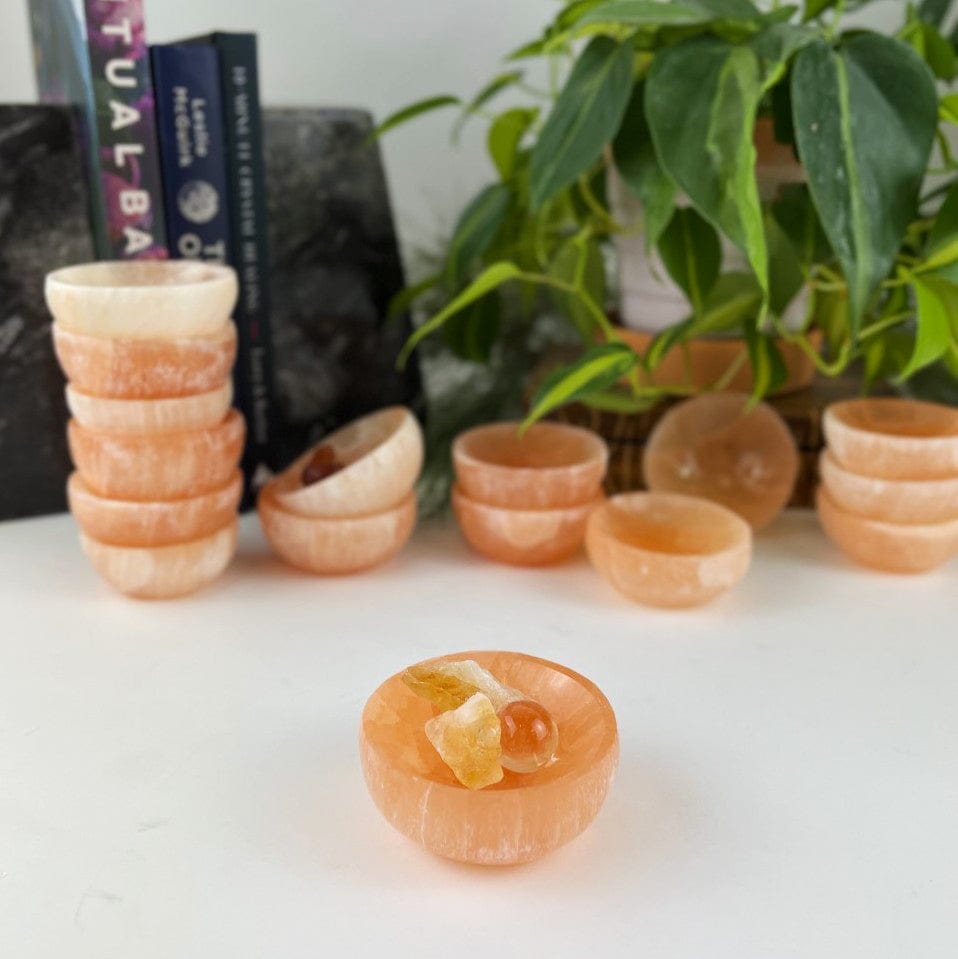 Orange Selenite Bowl - Halloween 6CM