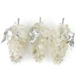 Polished Stone Grape Bunch with Silver Leaf - You Choose Stone