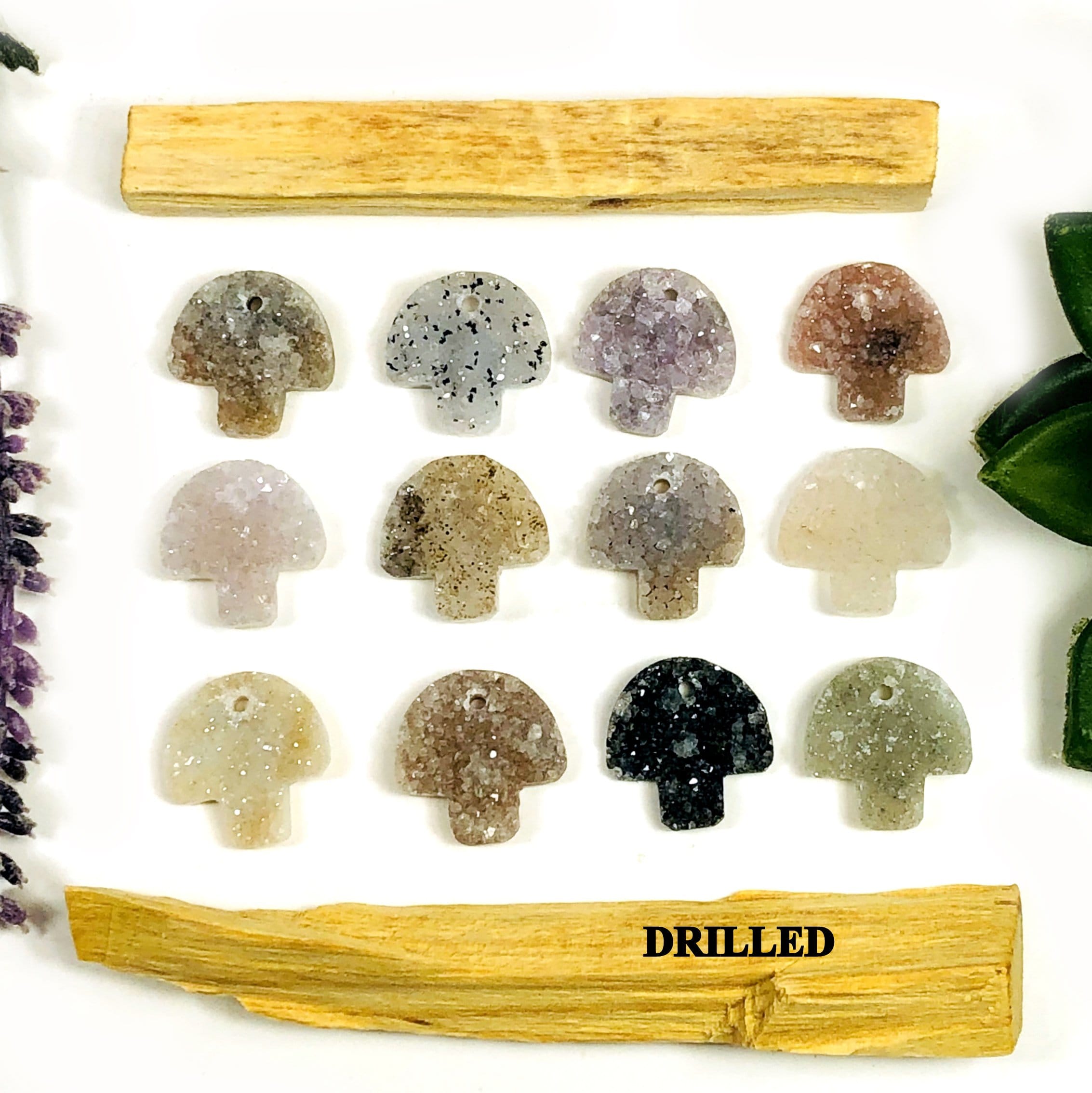 Druzy Mushroom - DRILLED AND UNDRILLED (RK36B11)