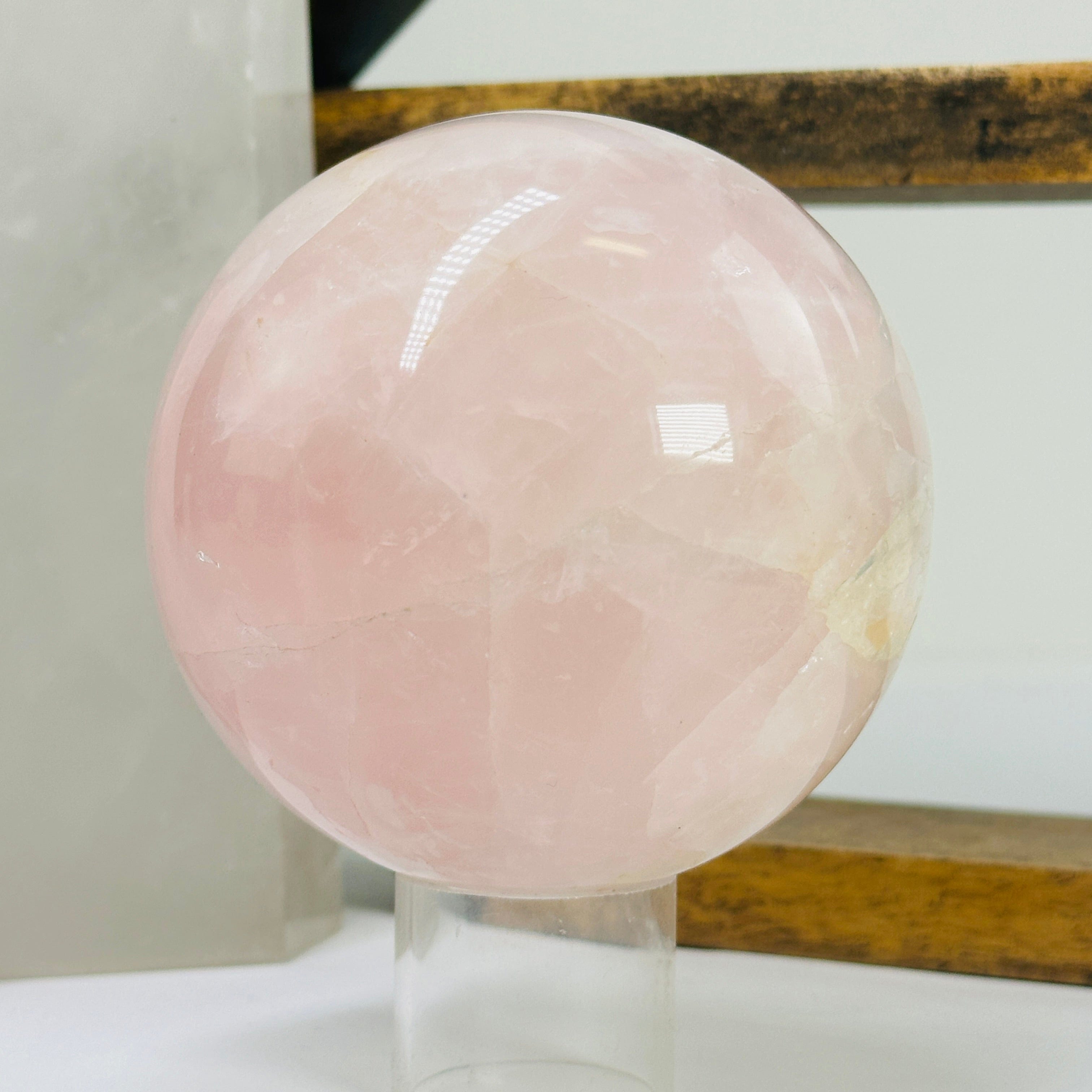 Rose Quartz Crystal Sphere OOAK