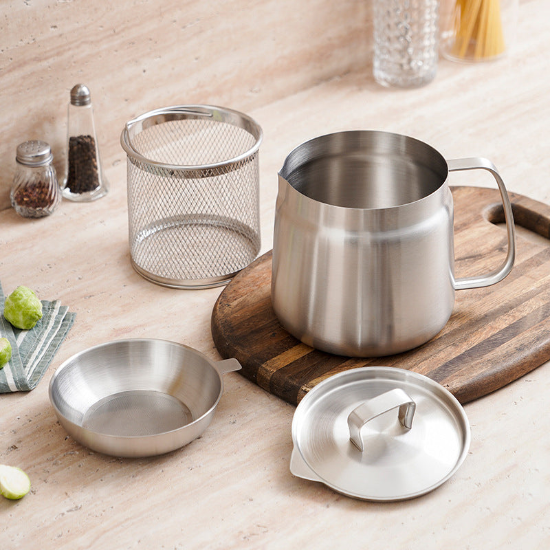 2-in-1 304 Stainless Steel Multifunctional Oil Strainer Pot