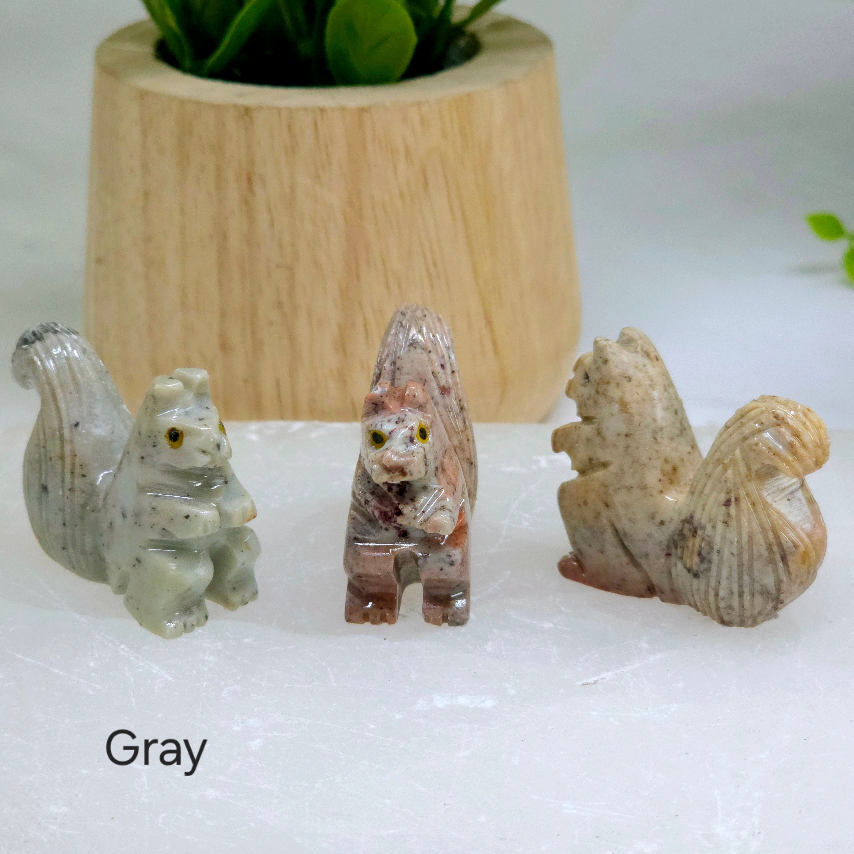 Soapstone Squirrel Carving from Peru - You Choose Color