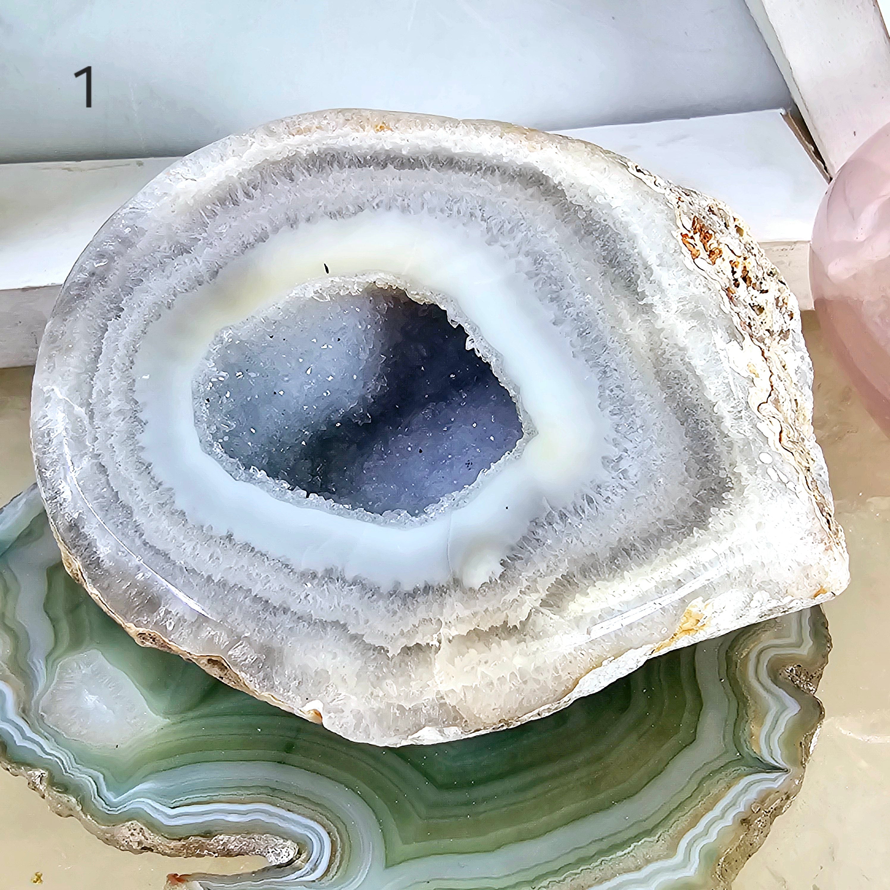 Agate Geode Half - Large Natural Crystal Geode - You Choose #1