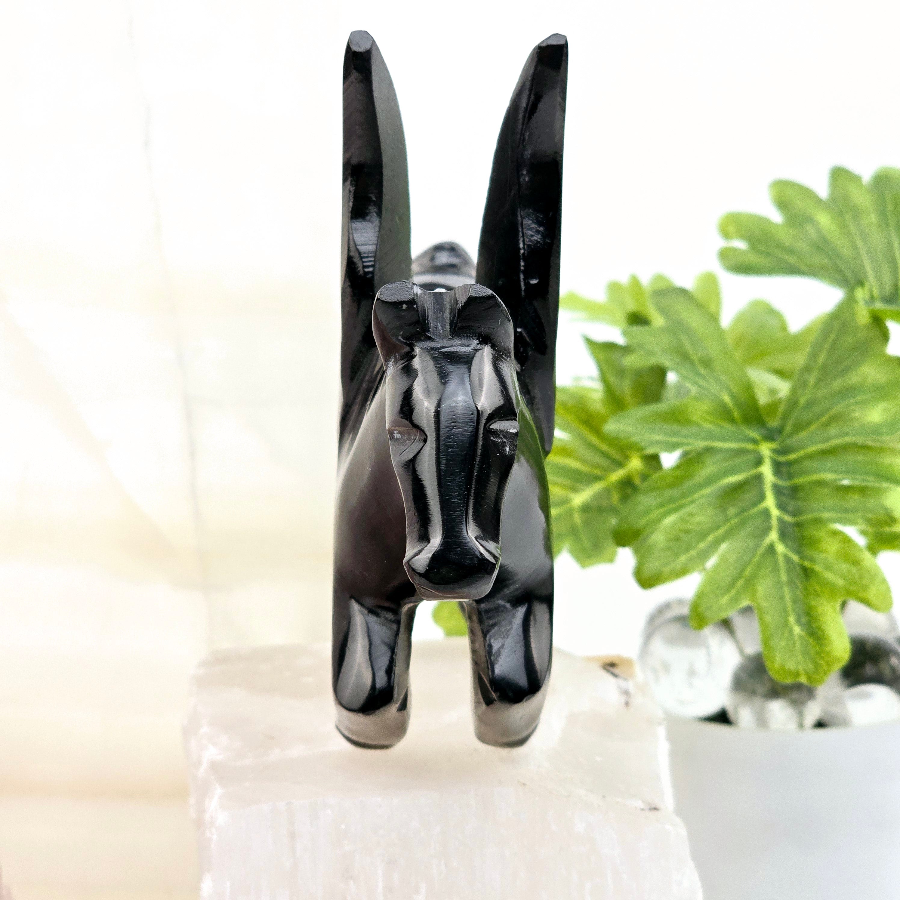 Black Onyx Pegasus - Carved Crystal Winged Horse - One-of-a-Kind