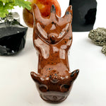 Mahogany Obsidian Crystal Dragon Head Carving