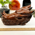 Mahogany Obsidian Crystal Dragon Head Carving