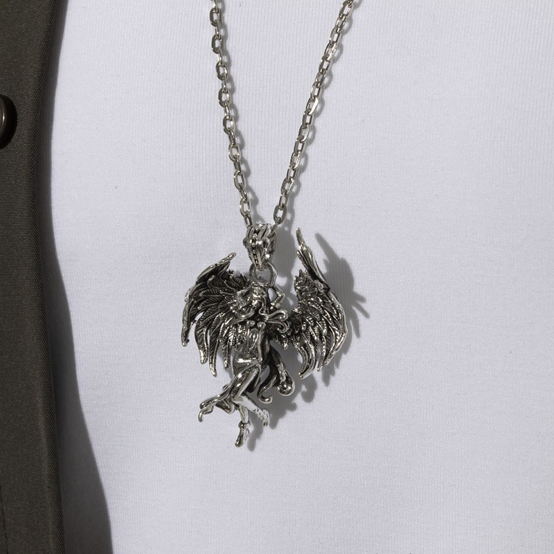 Sterling Silver Guardian Angel Pendant Necklace