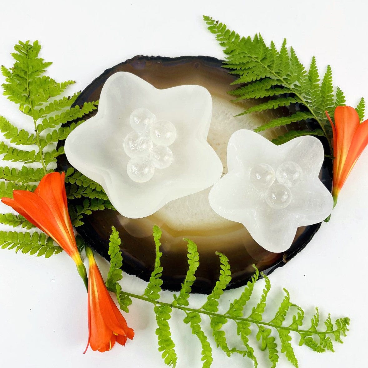 Selenite Dish - Star Flower Bowl - Reiki Star Charging Bowl - Altar Plate Charging Station