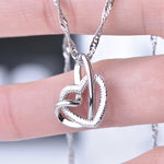 Frosted Double Heart Necklace