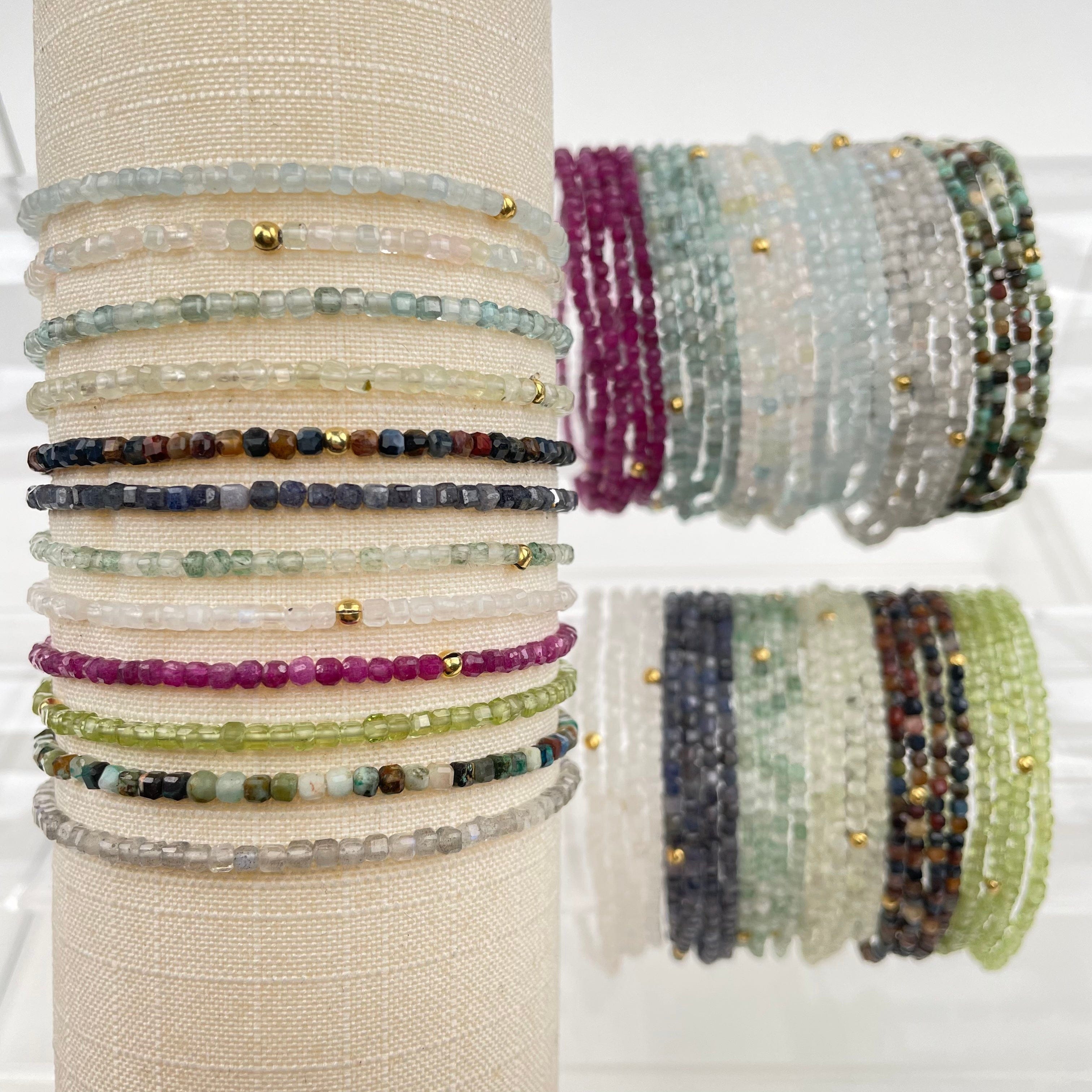 Gemstone Bracelets - 2mm-2.5mm - Faceted Cube High Quality