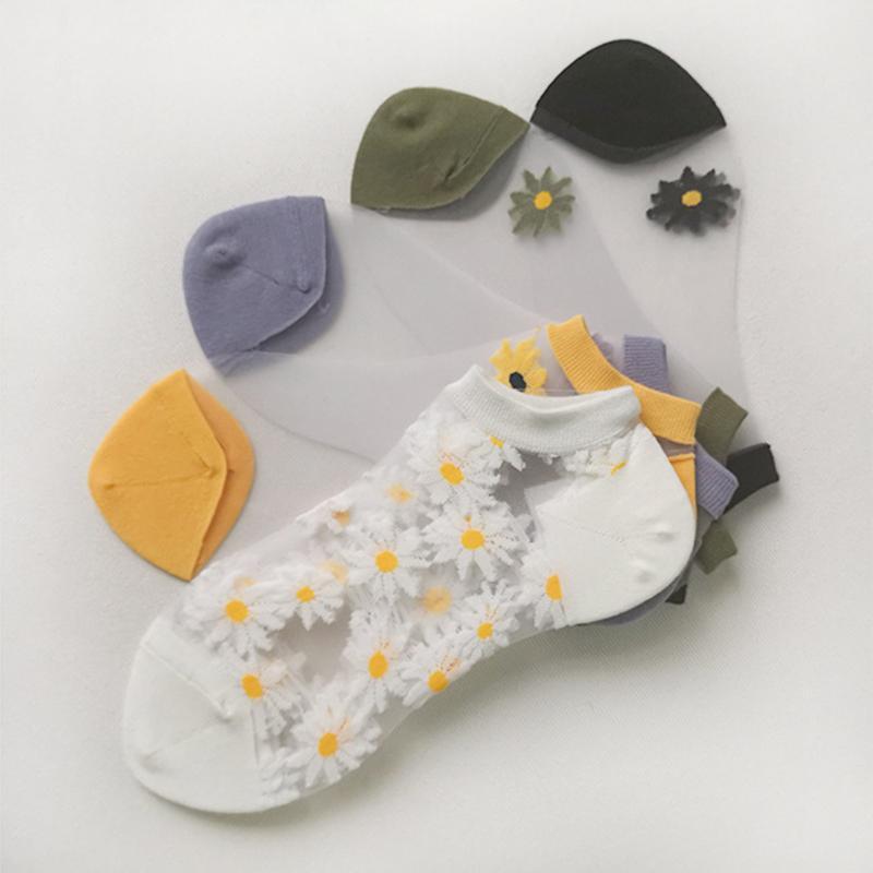 Translucent Daisy Socks, 5 pairs