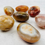 Lot of 8 Carnelian Agate Tumbled Palm Stones - You Choose