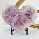 Amethyst Crystal Heart on Removable Black Stand AS IS