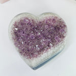 Amethyst Crystal Heart Carved Stone OOAK