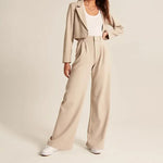 High Waist Tailored Wide Leg Pants