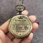 To My Son Quartz Pocket Chain Watch