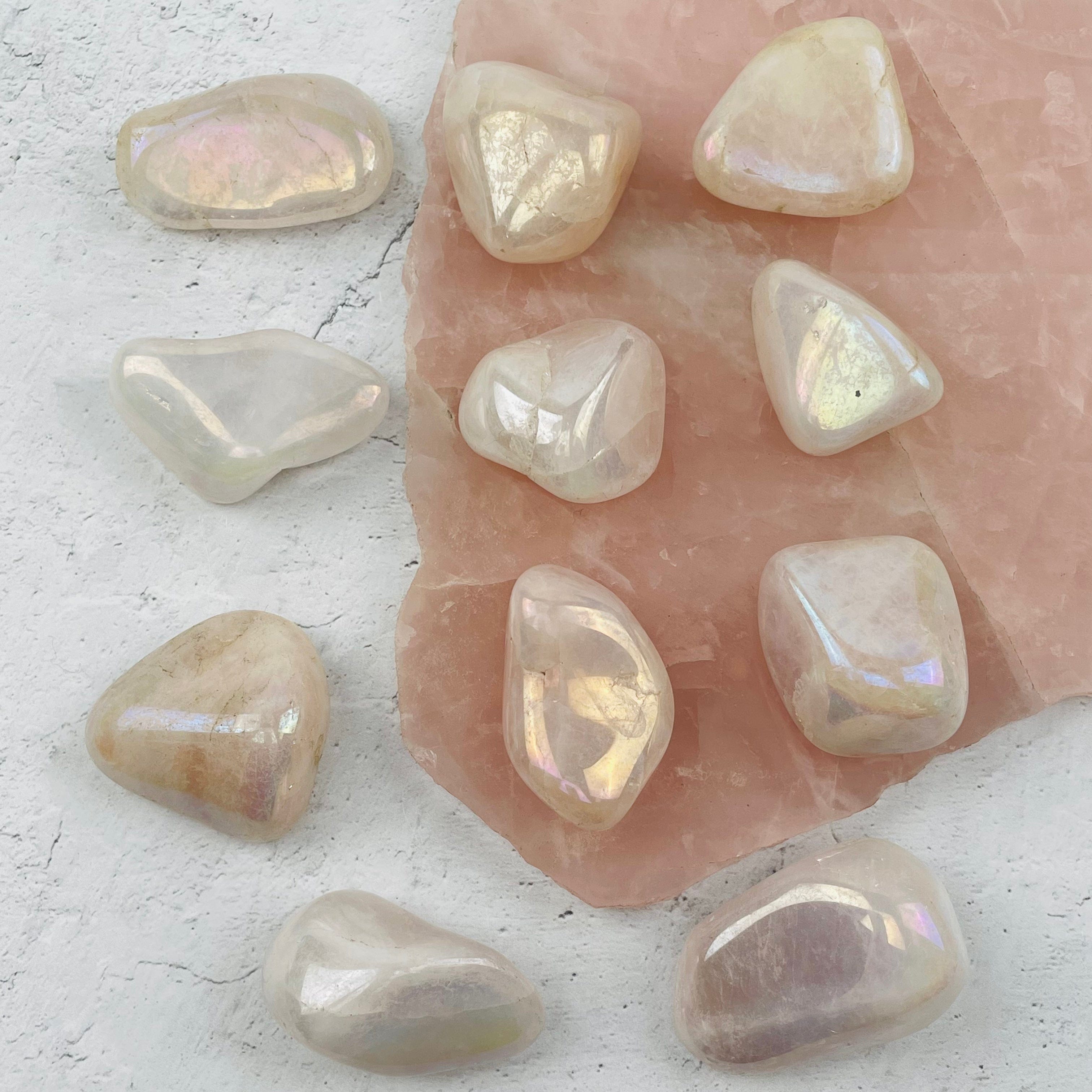 Angel Aura Quartz Tumbled Stones - Titanium Treated - YOU CHOOSE