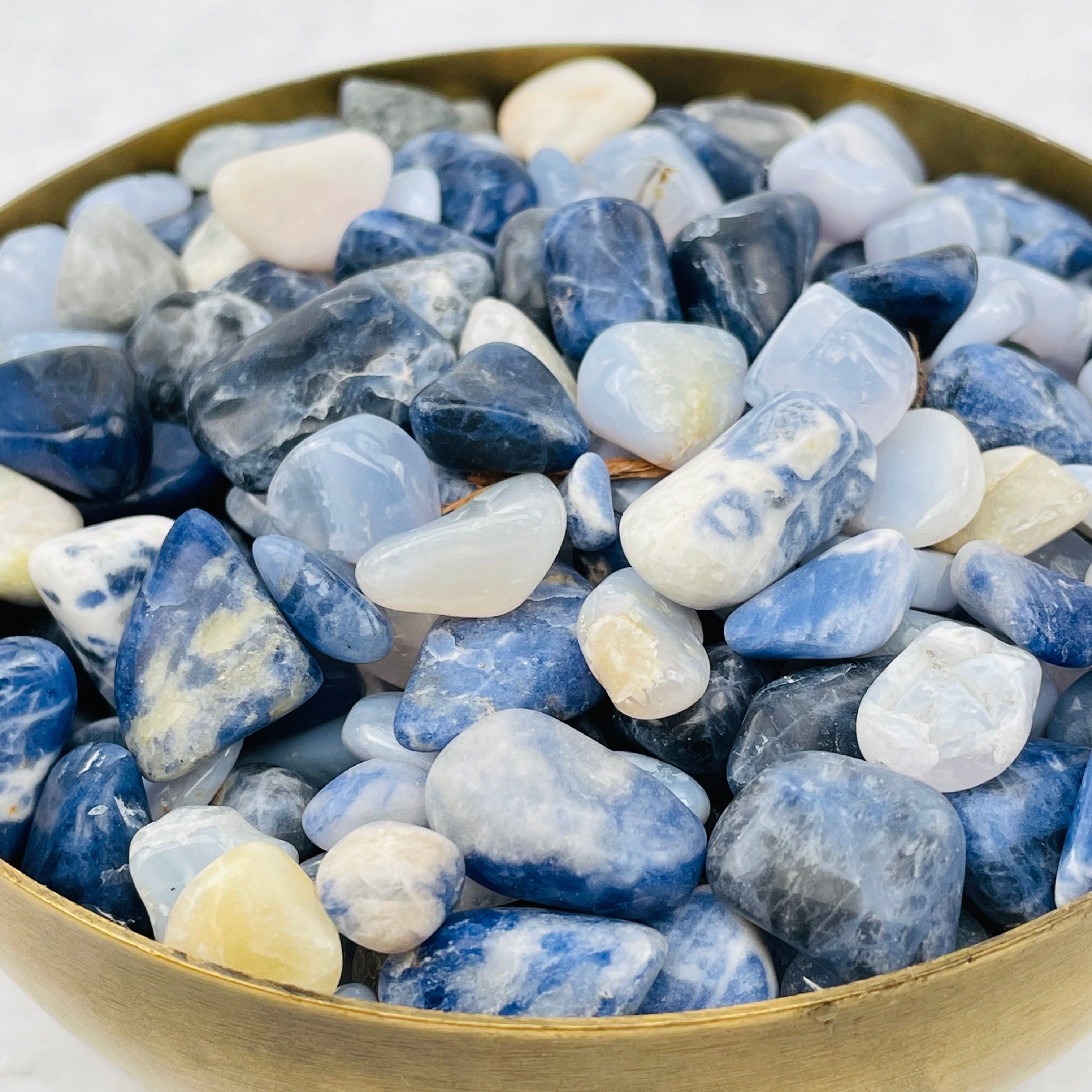 Mixed Blue Stones - 1 pound bag of Sodalite and Blue Lace Agate