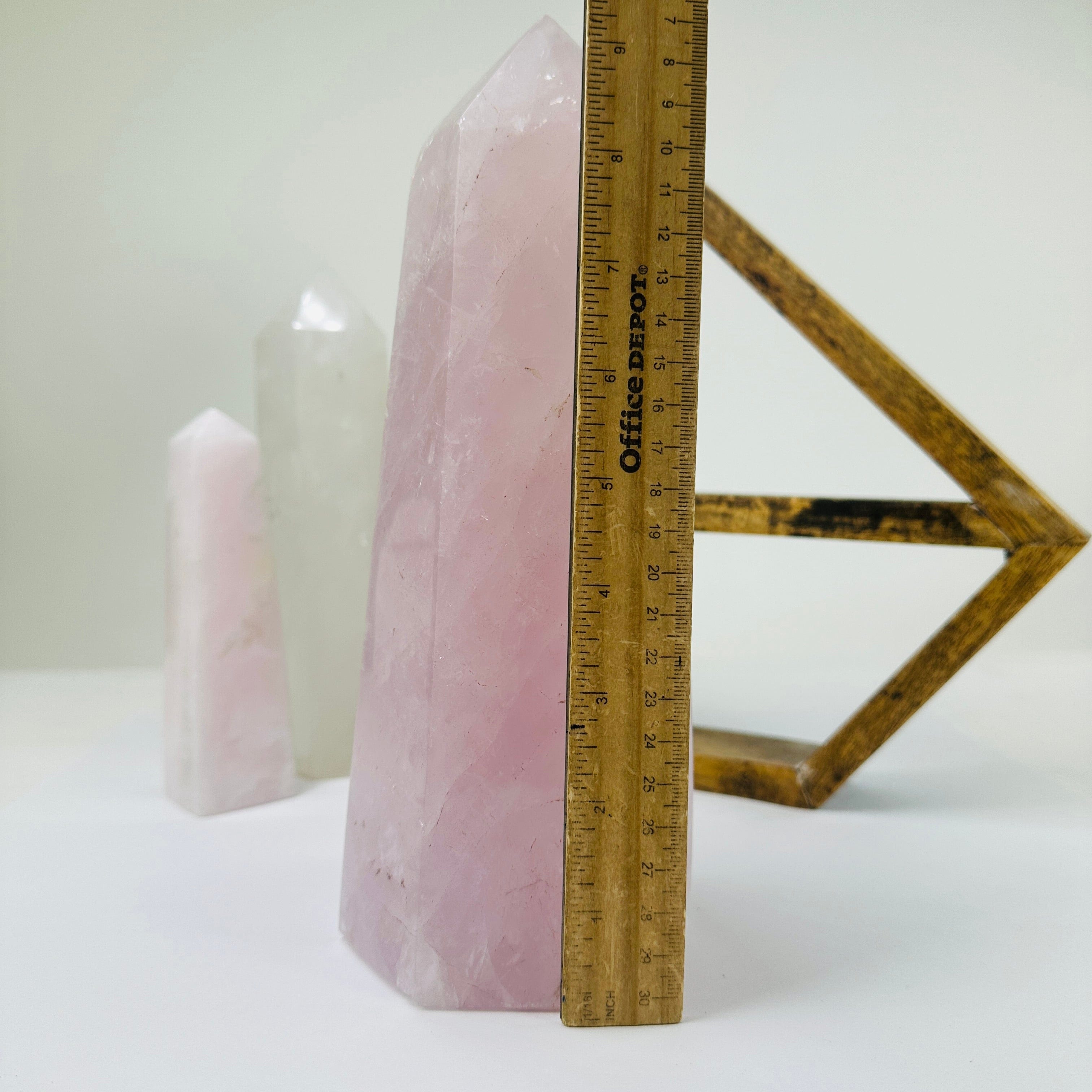 Large Rose Quartz Polished Crystal Tower OOAK