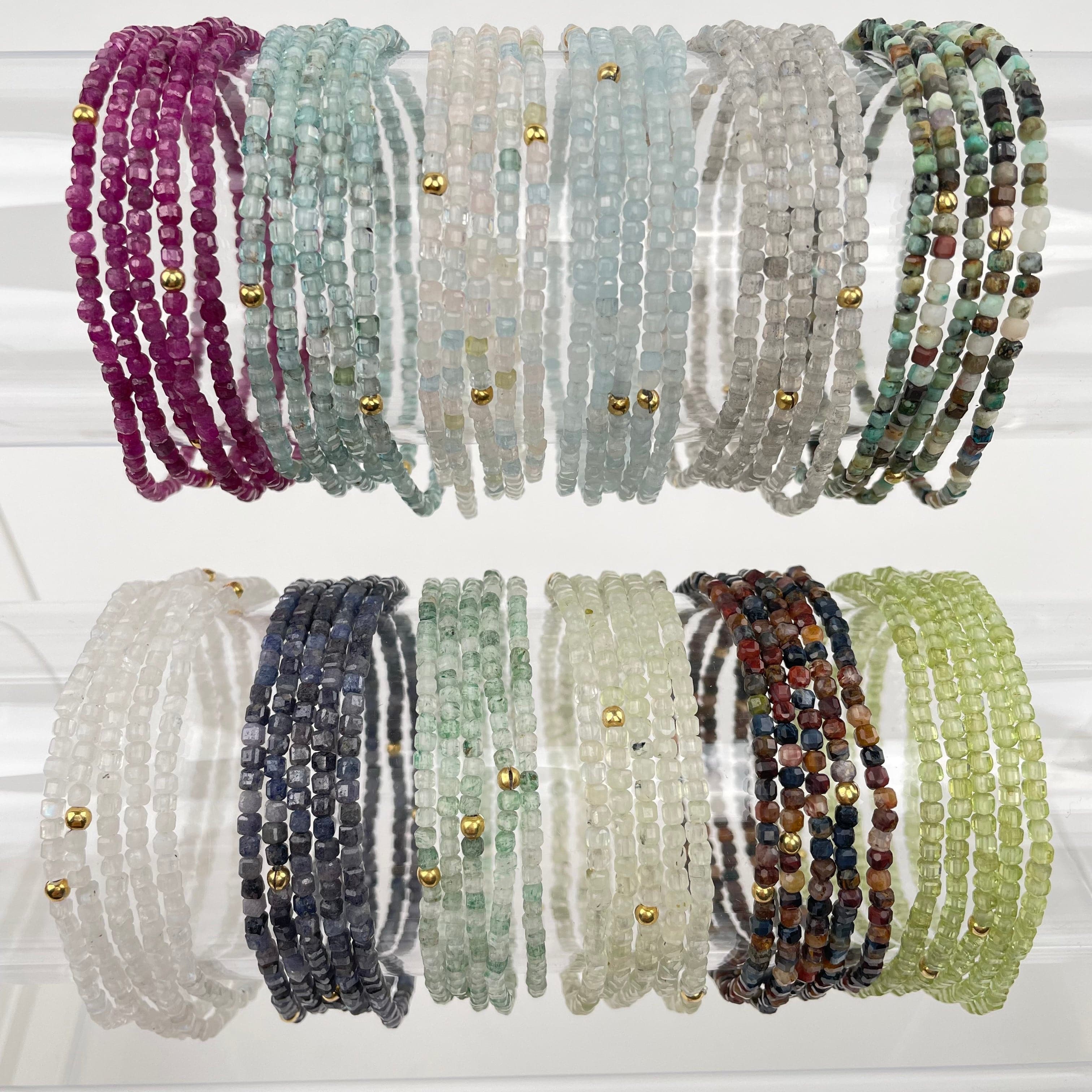 Gemstone Bracelets - 2mm-2.5mm - Faceted Cube High Quality