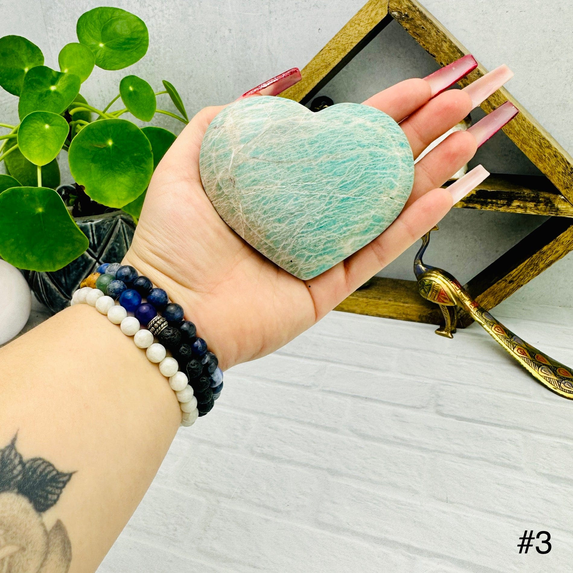 Polished Amazonite Heart - YOU CHOOSE