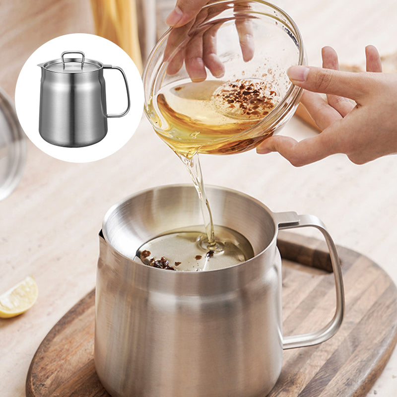 2-in-1 304 Stainless Steel Multifunctional Oil Strainer Pot