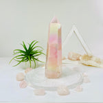 Angel Aura Rose Quartz Obelisk Polished Point Crystal