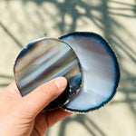 Agate Slice Set - Set of Two Agate Crystal Coasters