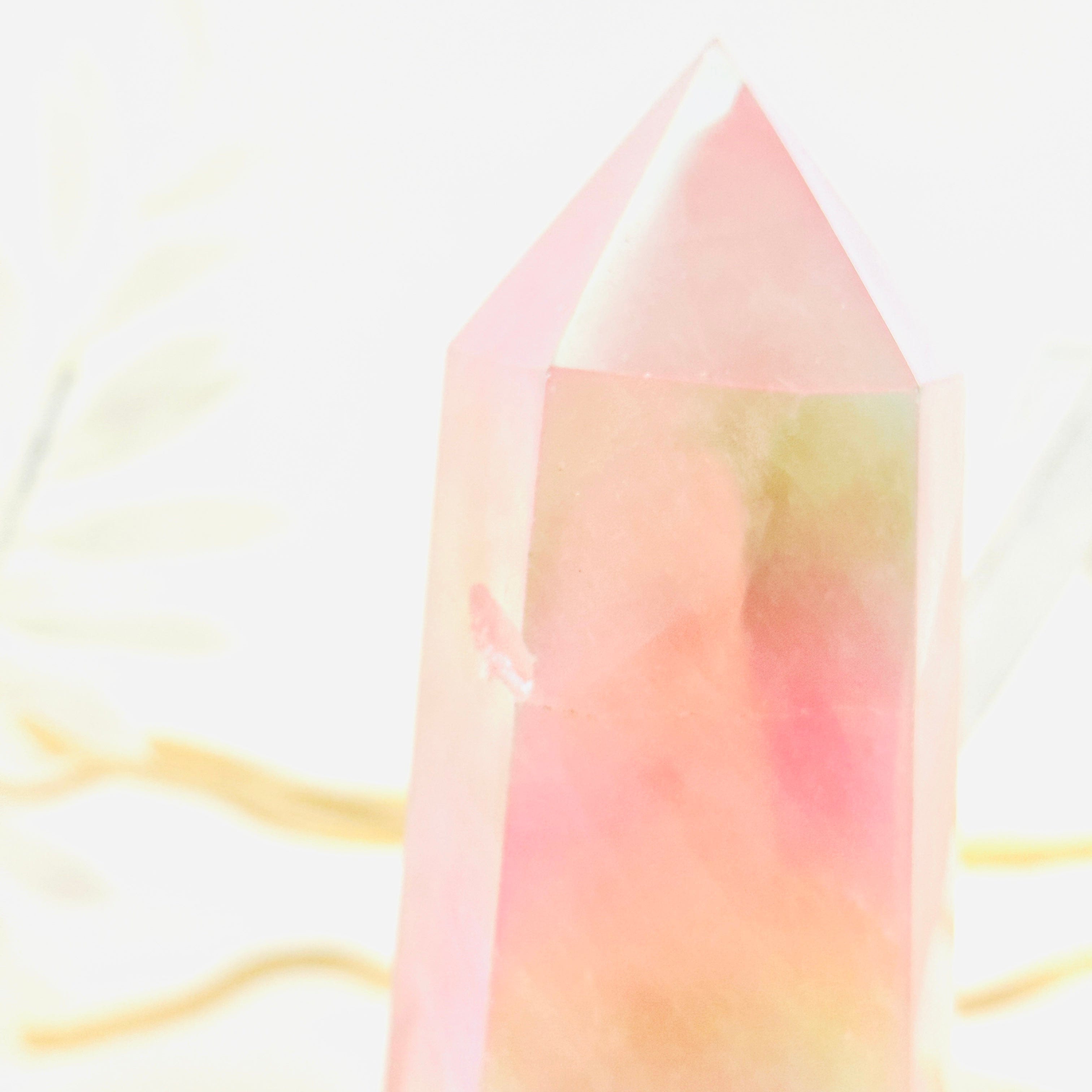 Angel Aura Rose Quartz Tower - Crystal Tower