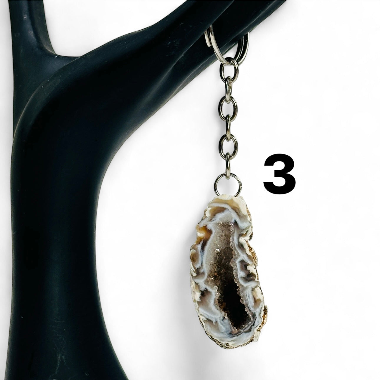 Agate Geode Keychain - Crystal Keychain