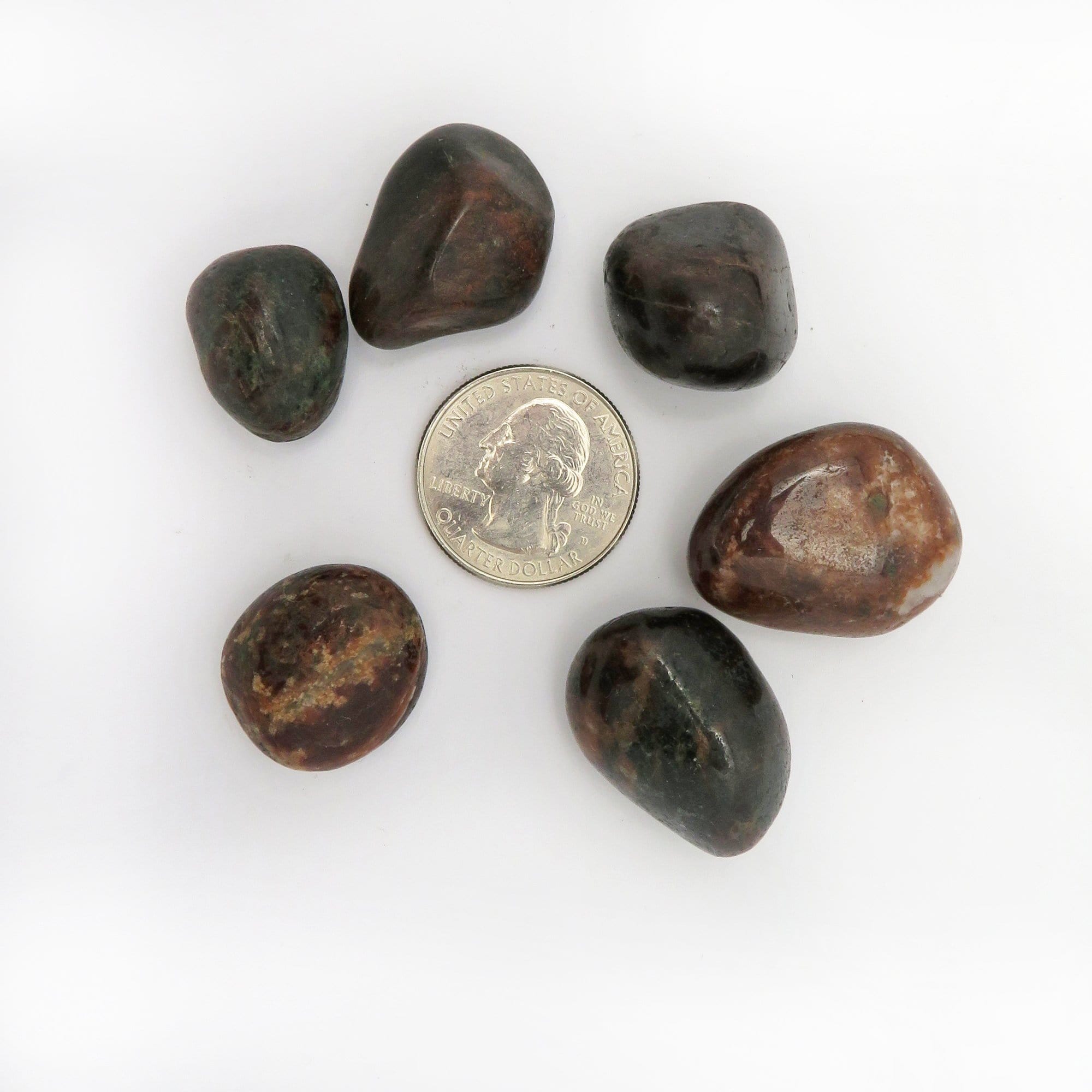 Bloodstone Tumbled Stone - 1/2 lb bag Polished Stones - (TS-142)