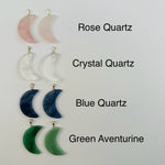 Crescent Moon Crystal Pendant - You Select Gemstone