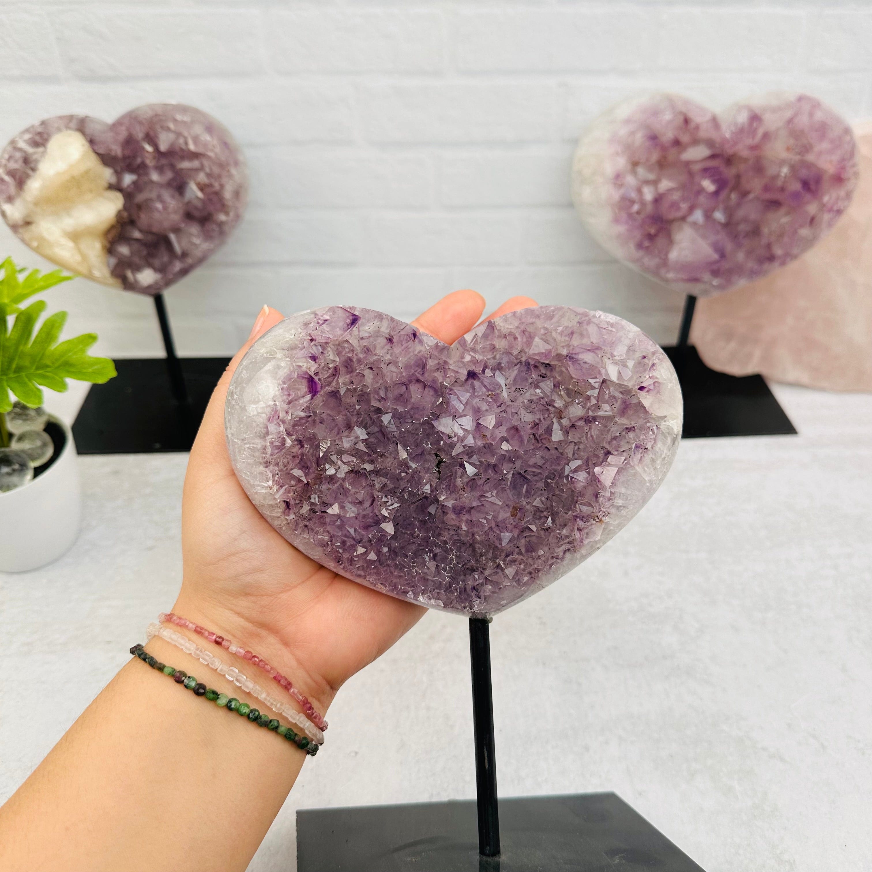 Amethyst Crystal Heart on Stand - Mother's Day Gift Idea - You Choose