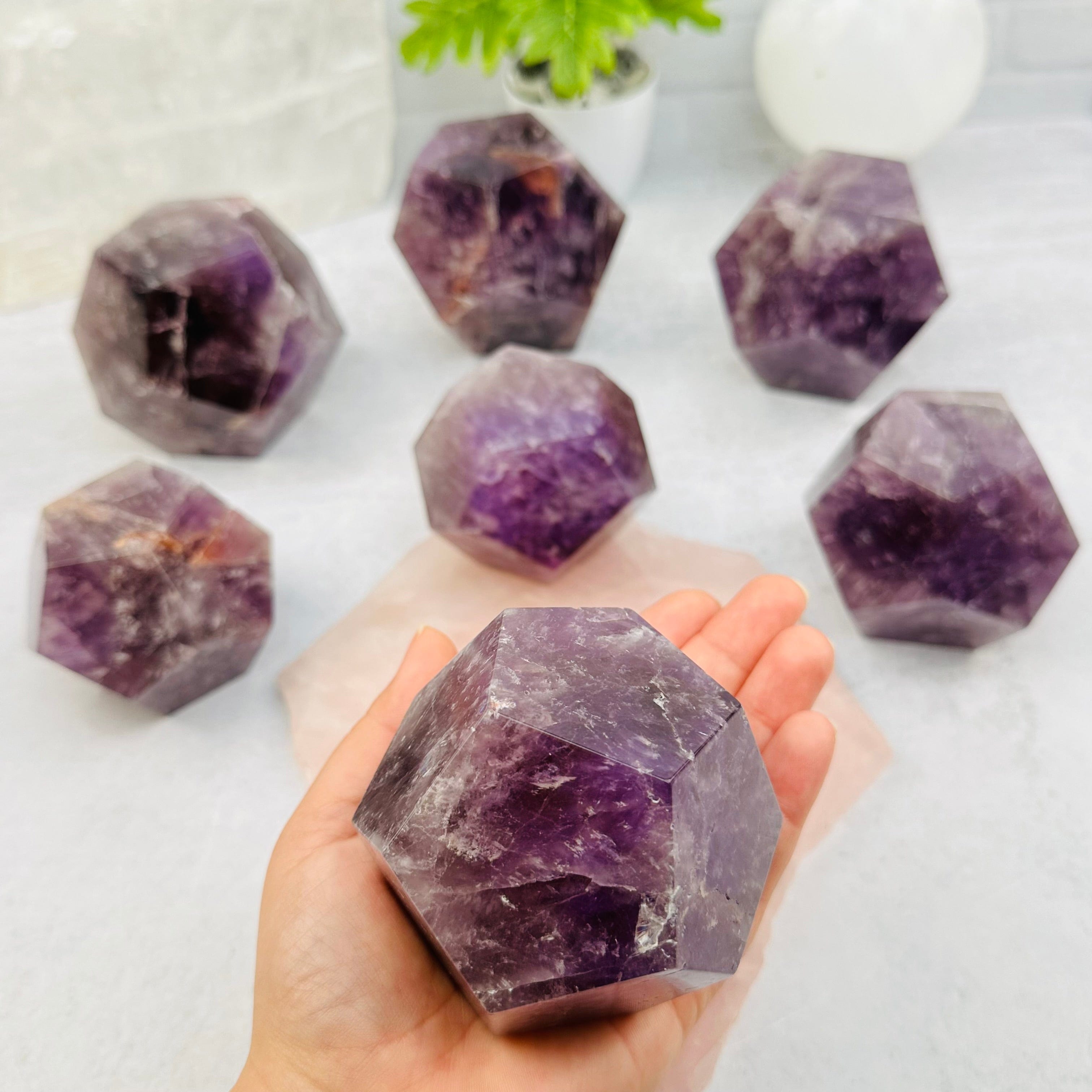 Amethyst Crystal Dodecahedron - Geometric Shape - YOU CHOOSE -