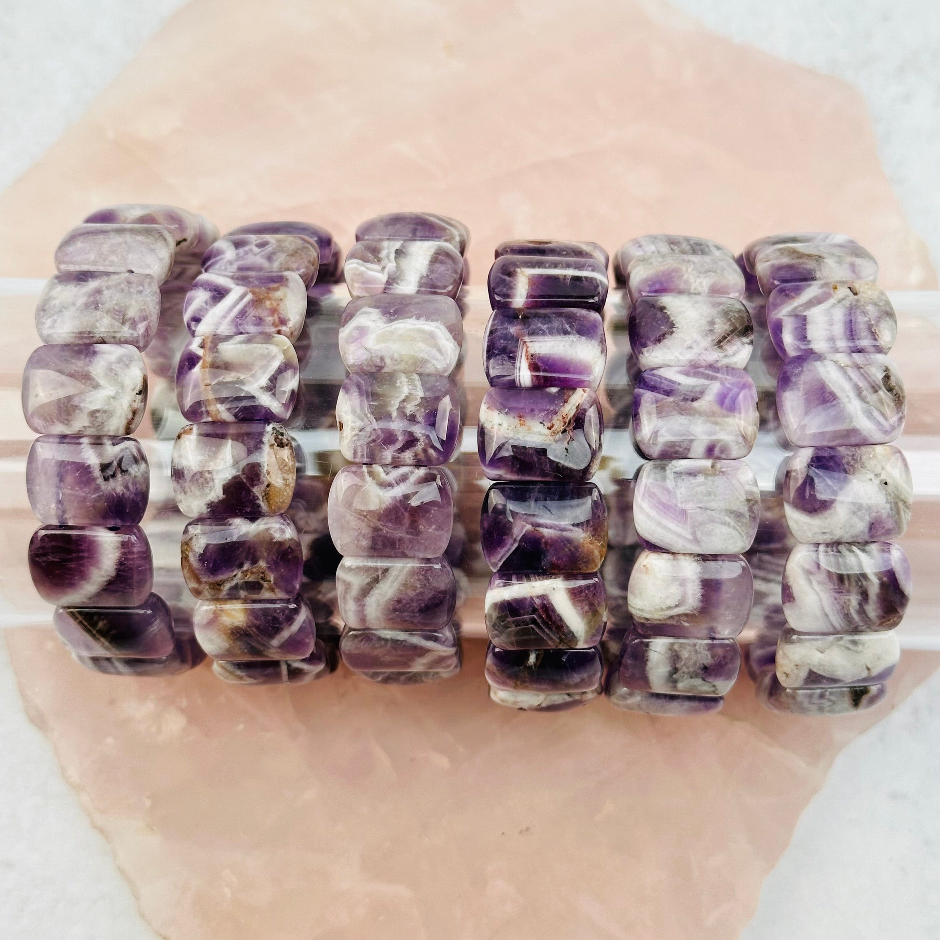 Chevron Amethyst Crystal Bracelet