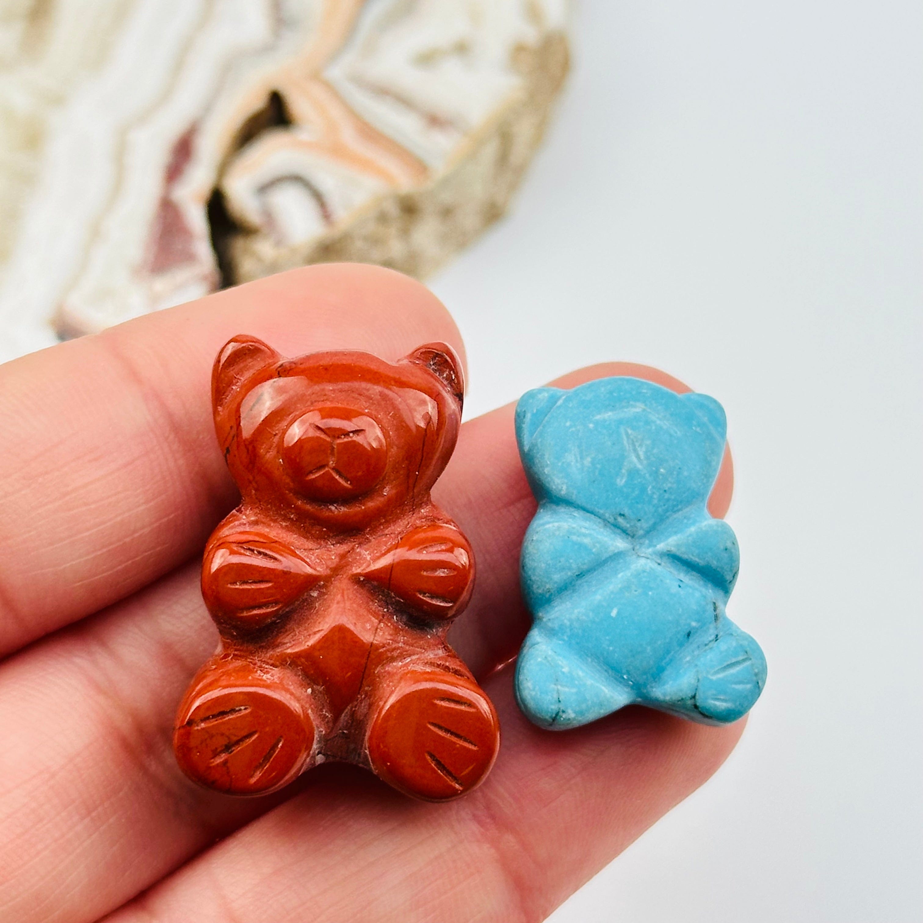 Gemstone Crystal Bear Cabochon - You Select Gemstone -