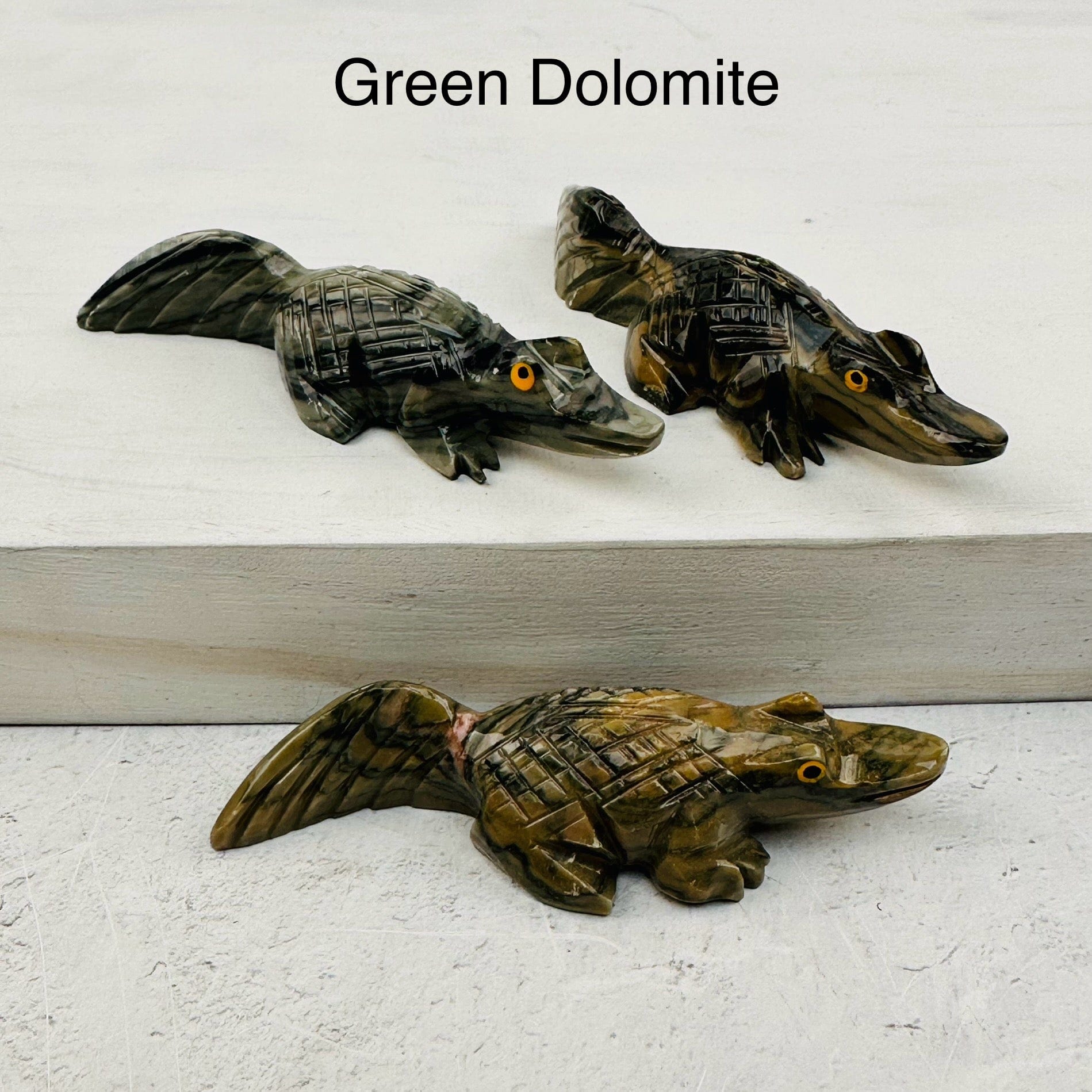 Dolomite Carved Crystal Alligator - You Select the Color -