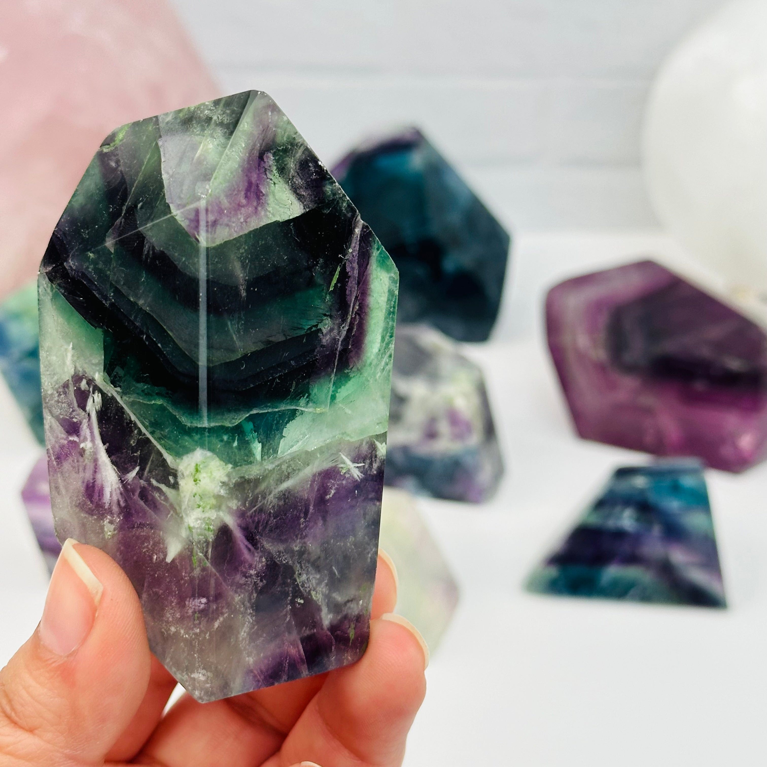 Rainbow Fluorite AA Grade Polished Free form - By Size - High Grade