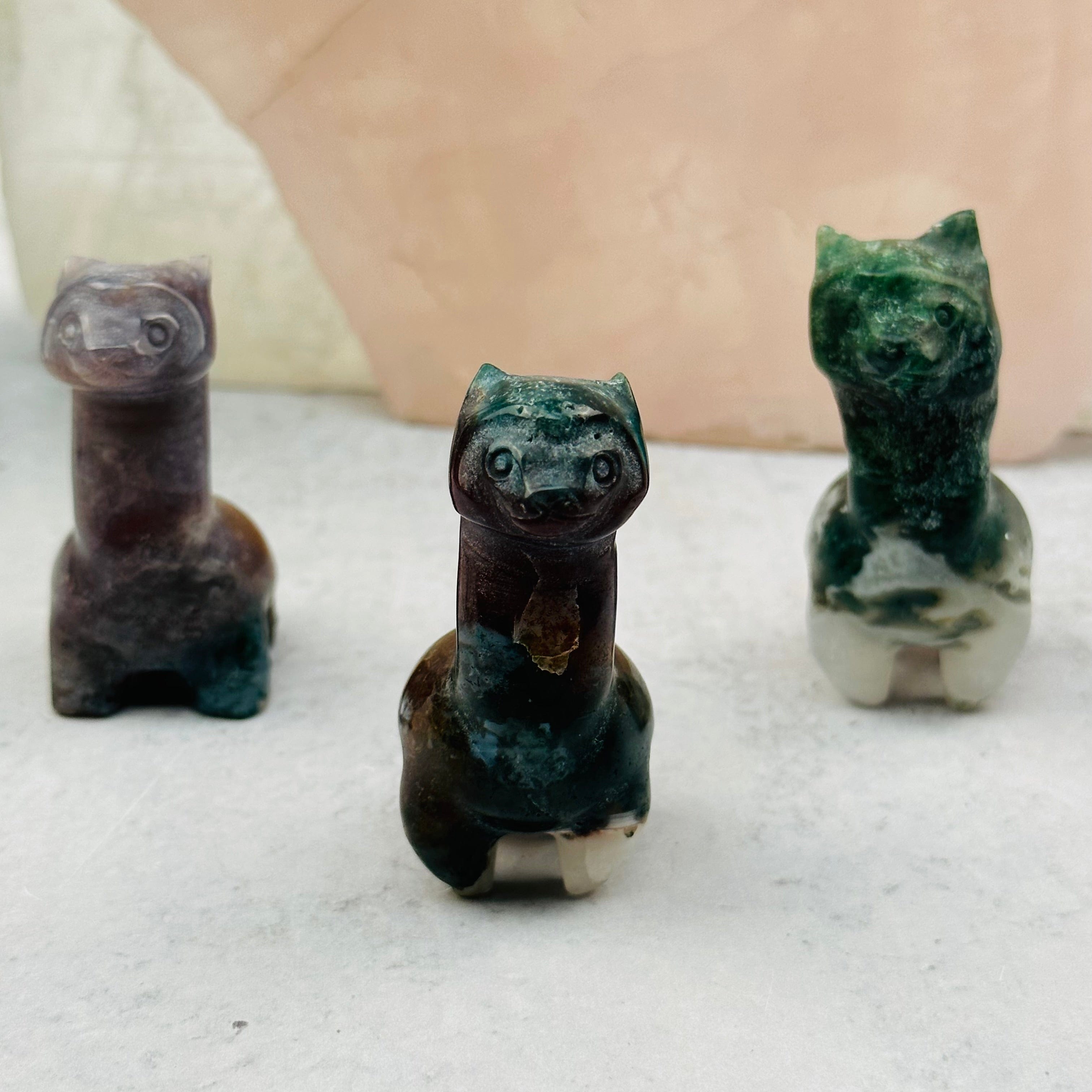 Carved Gemstone Alpaca - You Choose Stone -