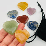 Chakra Stones - Heart Shaped Chakra Stone - Chakra Heart Set - (RK8B15)