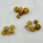 5pc Gold Rutilated Crystal Quartz Spheres - High Quality -