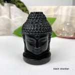 Carved Crystal Buddha Head Figurine