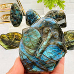 Carved Crystal Labradorite Butterfly Cut Base - You Choose -