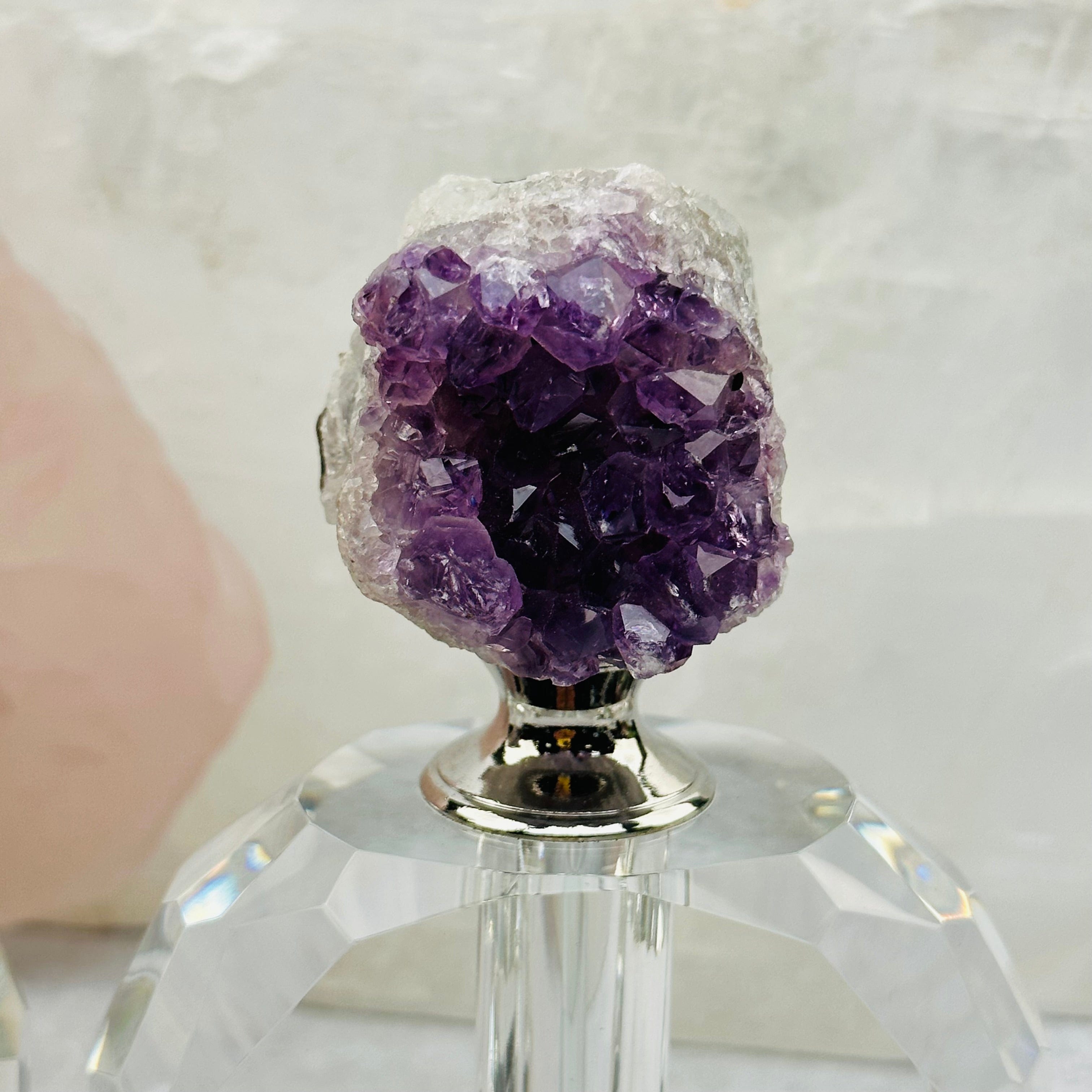 Amethyst Crystal Natural Cluster Top Medium Perfume Bottle